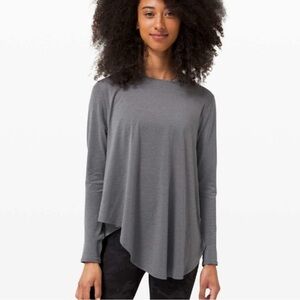Lululemon Long Sleeve Top Athletic Lifted Balance Oversized Grey Womens Sz 6/8